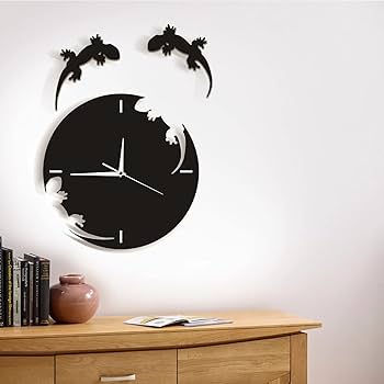 トカゲ型 振り子時計 アート時計 Amazon.co.jp: 壁掛け時計抽象的な壁アートヤモリ時計からの脱出ヤモリ